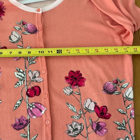 Talbots 3/4 Sleeve Floral Cardigan - Picture 13 of 13